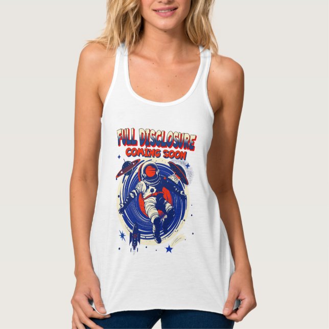 Full Disclosure Coming Soon | Astronaut Floating  Tank Top (Front)