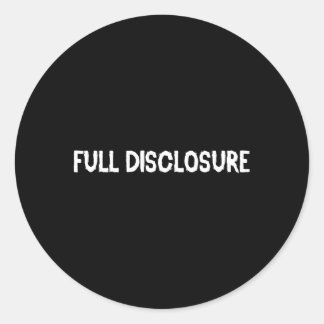 Full Disclosure Lawyer Terminology Attorney Terms Classic Round Sticker