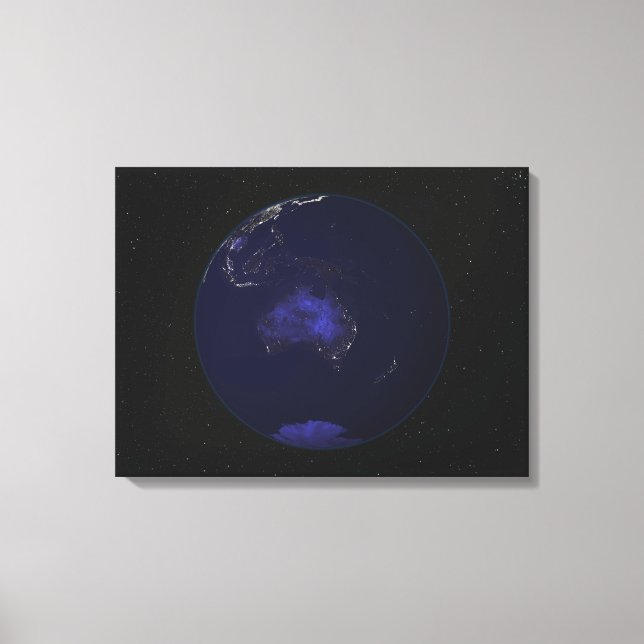 Full Earth at night showing city lights 2 Canvas Print (Front)
