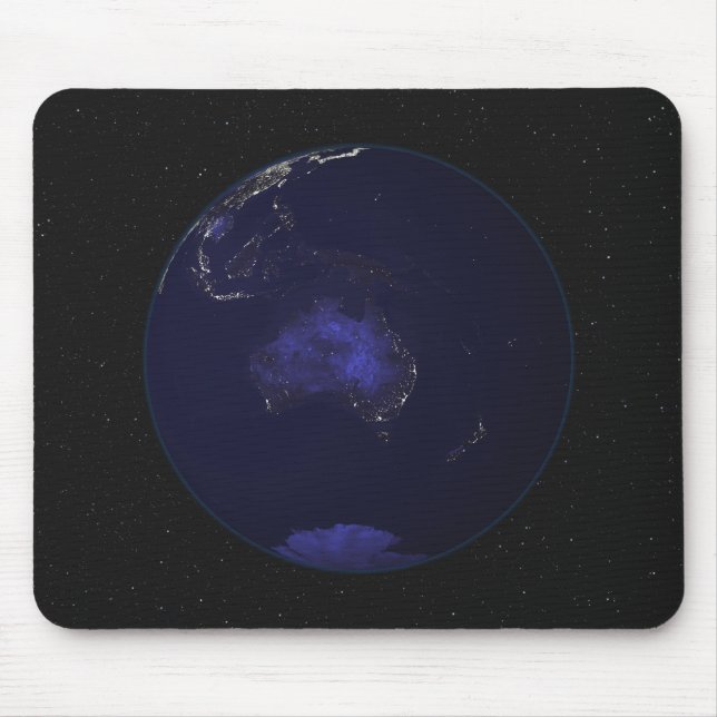 Full Earth at night showing city lights 2 Mouse Pad (Front)