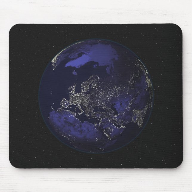 Full Earth at night showing city lights 3 Mouse Pad (Front)