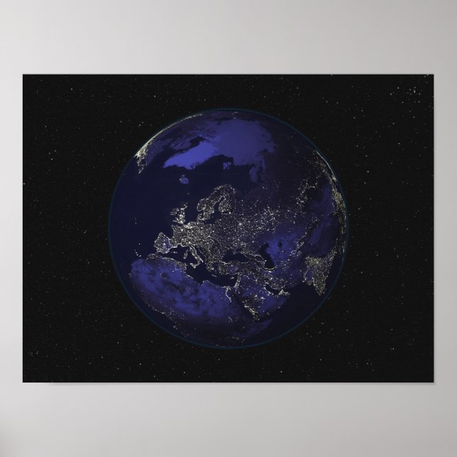 Full Earth at night showing city lights 3 Poster (Front)