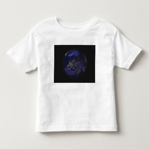 Full Earth at night showing city lights 3 Toddler T_shirt