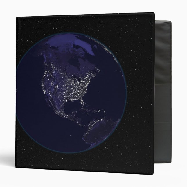 Full Earth at night showing city lights 4 Binder (Front/Inside)