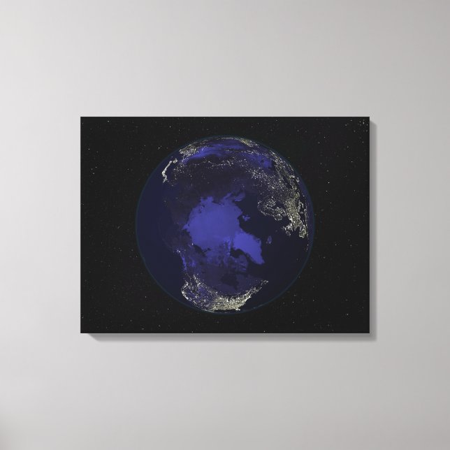 Full Earth at night showing city lights 5 Canvas Print (Front)