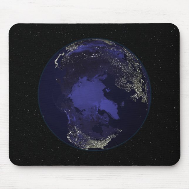 Full Earth at night showing city lights 5 Mouse Pad (Front)