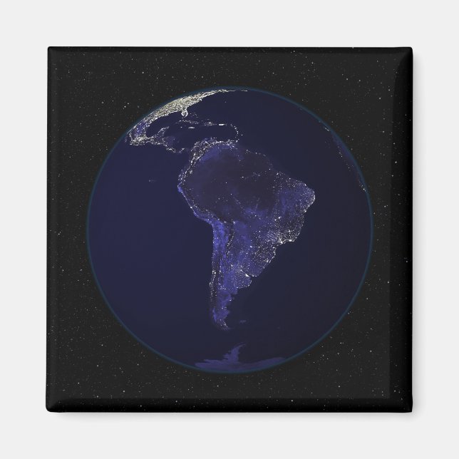 Full Earth at night showing city lights 6 Magnet (Front)