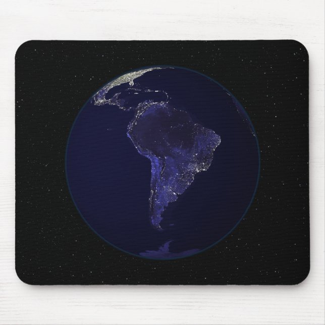 Full Earth at night showing city lights 6 Mouse Pad (Front)