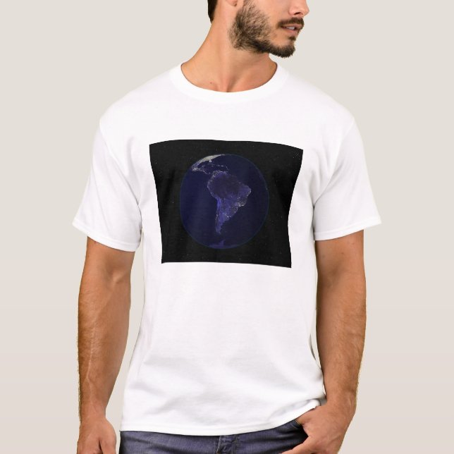 Full Earth at night showing city lights 6 T-Shirt (Front)