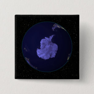 Full Earth at night showing city lights 7 Pinback Button