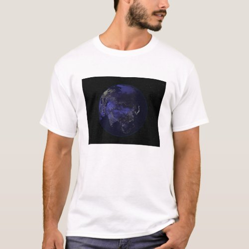 Full Earth at night showing city lights T_Shirt