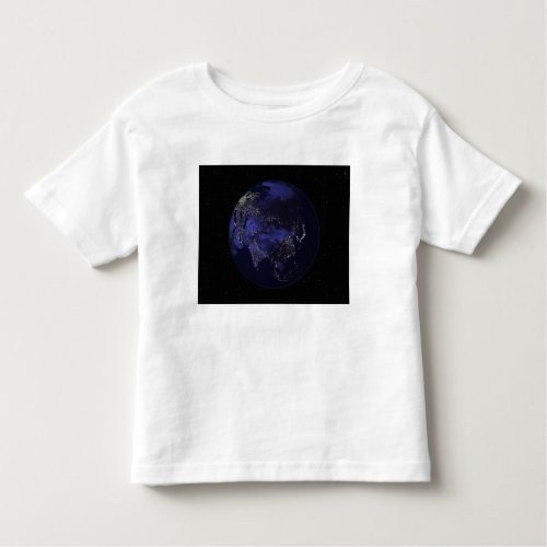 Full Earth at night showing city lights Toddler T_shirt