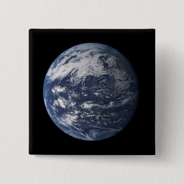Full Earth centered over the Pacific Ocean Button (Front)