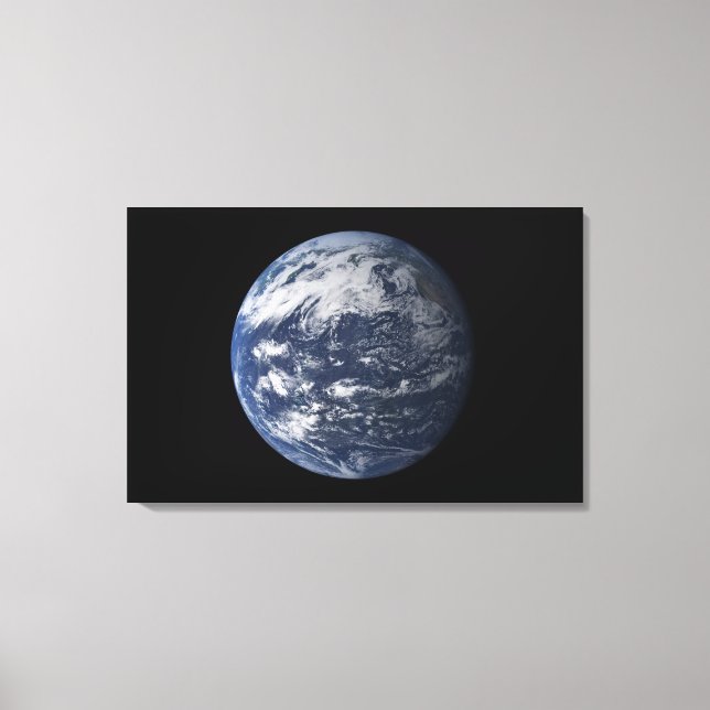 Full Earth centered over the Pacific Ocean Canvas Print (Front)