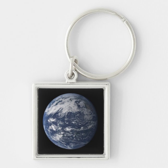 Full Earth centered over the Pacific Ocean Keychain (Front)