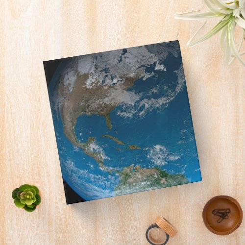 Full Earth Featuring North And South America 3 Ring Binder