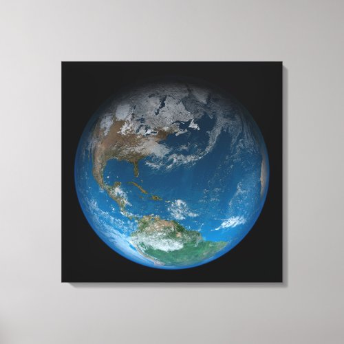 Full Earth Featuring North And South America Canvas Print