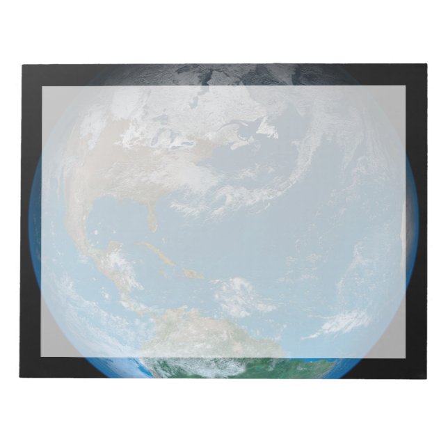 Full Earth Featuring North And South America. Notepad (Front)