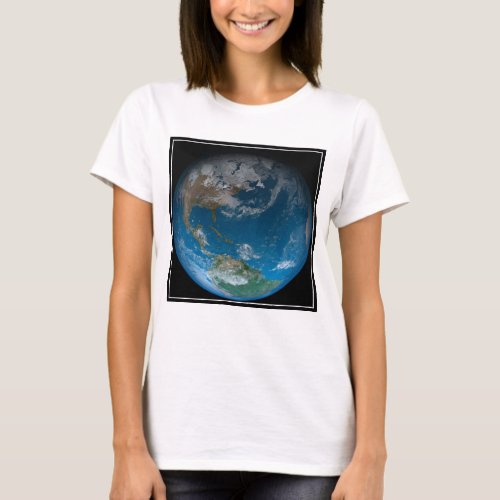 Full Earth Featuring North And South America T_Shirt