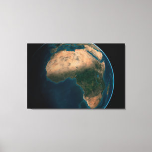 Full Earth From Space Above The African Continent. Canvas Print