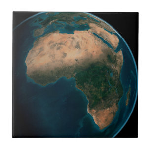Full Earth From Space Above The African Continent. Ceramic Tile