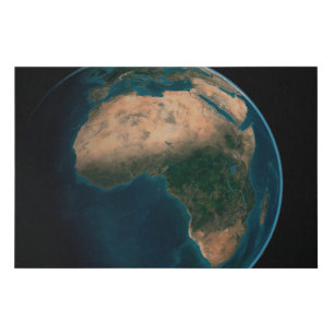 Full Earth From Space Above The African Continent. Faux Canvas Print