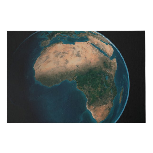 Full Earth From Space Above The African Continent. Faux Canvas Print (Front)