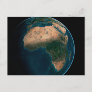 Full Earth From Space Above The African Continent. Postcard