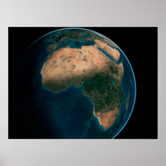 Full Earth From Space Above The African Continent. Poster (Front)