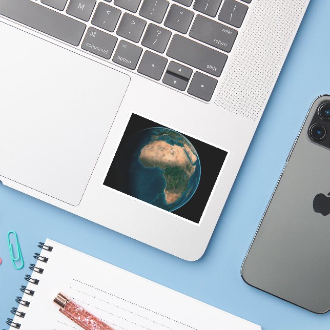 Full Earth From Space Above The African Continent. Sticker (Laptop w/ iPhone)