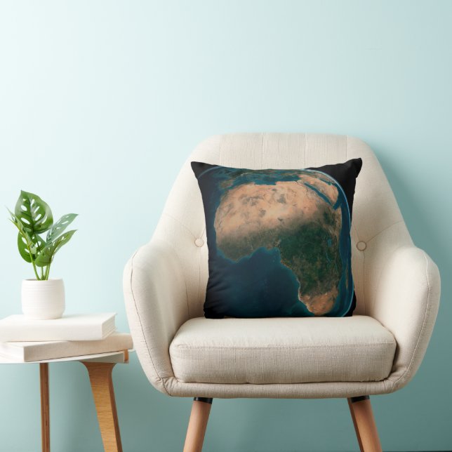 Full Earth From Space Above The African Continent. Throw Pillow (Chair)