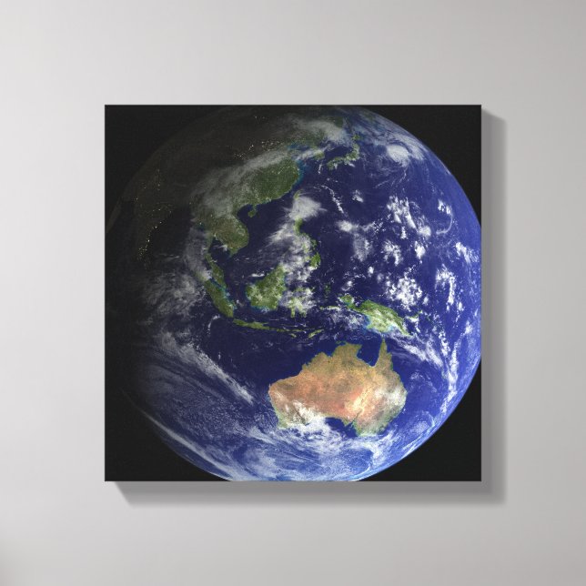 Full Earth from space showing Australia Canvas Print (Front)