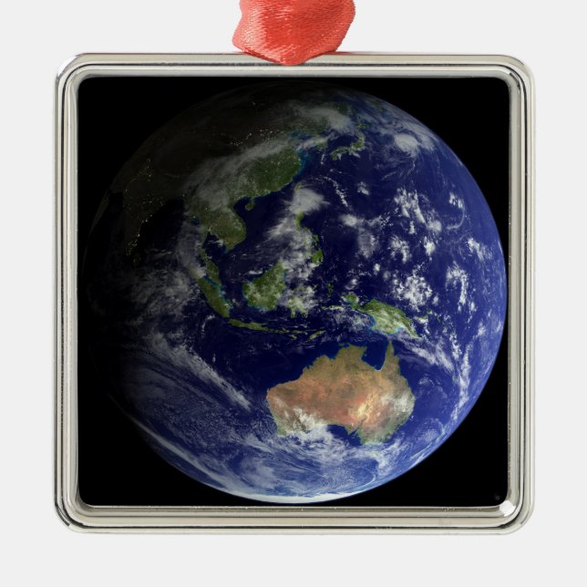 Full Earth from space showing Australia Metal Ornament (Front)