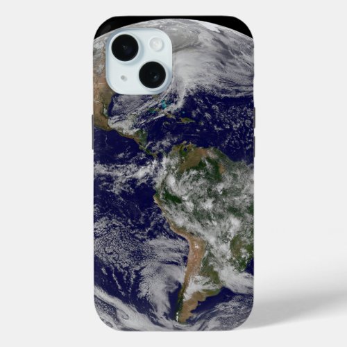 Full Earth Showing A Powerful Winter Storm iPhone 15 Case