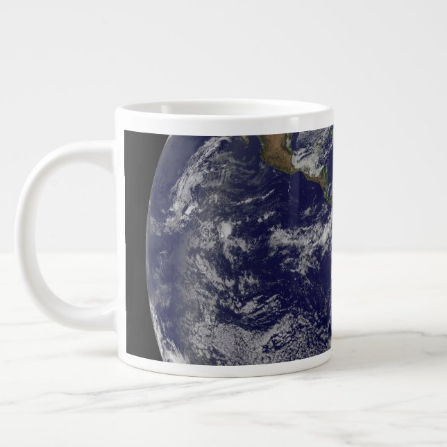 Full Earth Showing A Powerful Winter Storm. Giant Coffee Mug (Left)