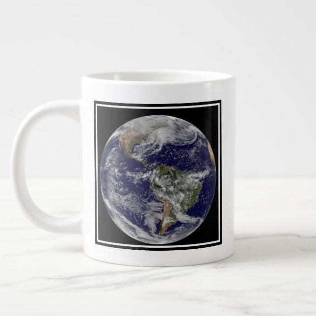Full Earth Showing A Powerful Winter Storm. Giant Coffee Mug (Left)