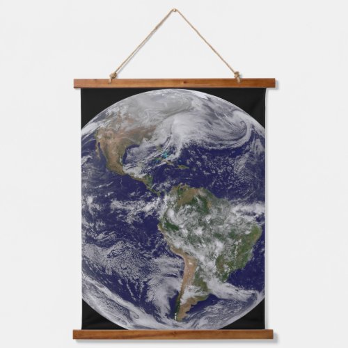 Full Earth Showing A Powerful Winter Storm Hanging Tapestry