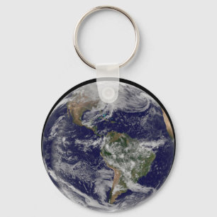 Full Earth Showing A Powerful Winter Storm. Keychain