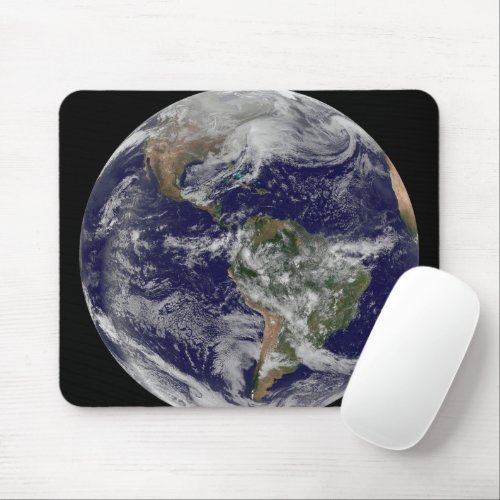 Full Earth Showing A Powerful Winter Storm Mouse Pad