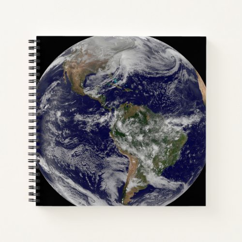 Full Earth Showing A Powerful Winter Storm Notebook