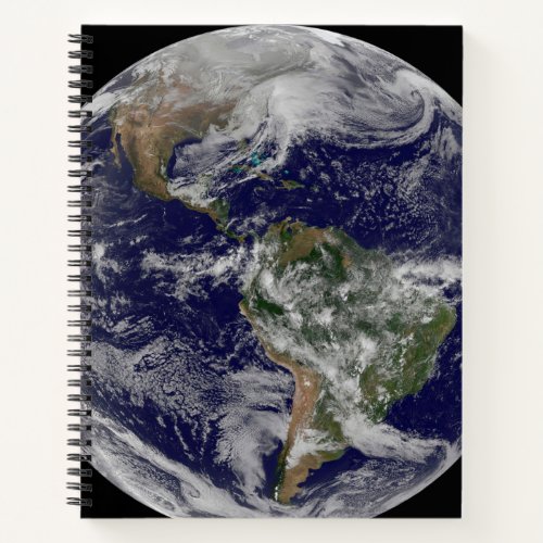 Full Earth Showing A Powerful Winter Storm Notebook