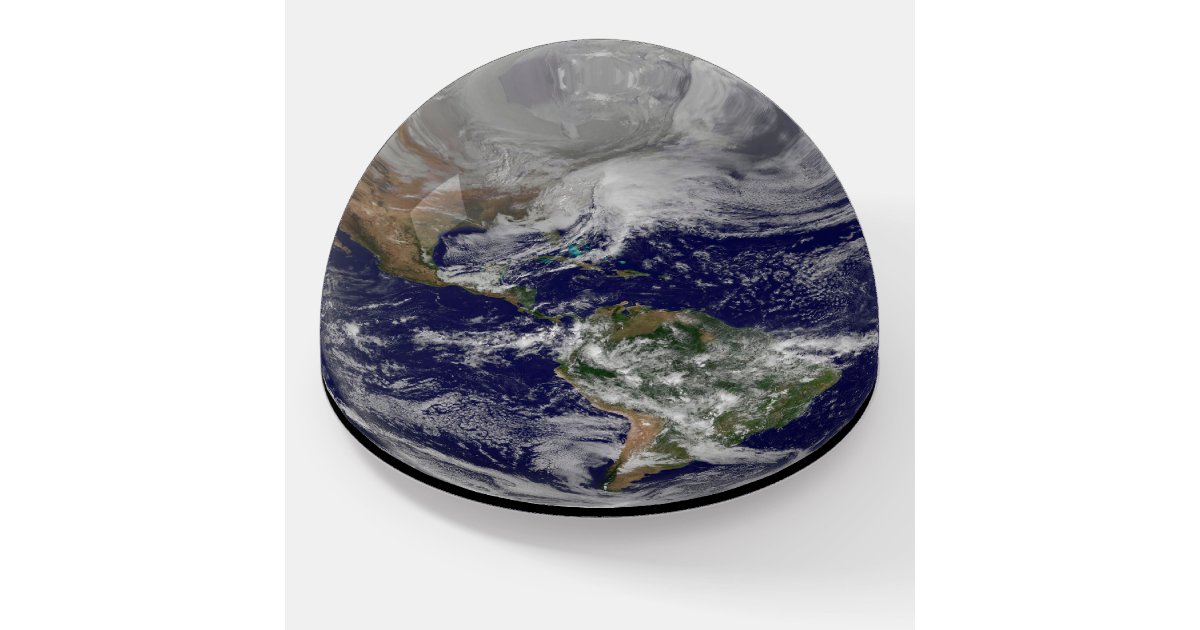 Full Earth Showing A Powerful Winter Storm. Paperweight | Zazzle