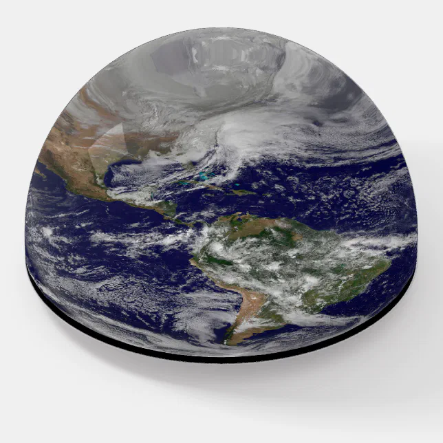 Full Earth Showing A Powerful Winter Storm. Paperweight | Zazzle