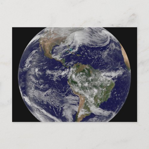 Full Earth Showing A Powerful Winter Storm Postcard