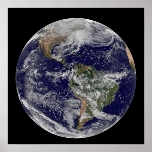 Full Earth Showing A Powerful Winter Storm Poster