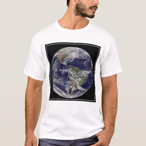 Full Earth Showing A Powerful Winter Storm T_Shirt