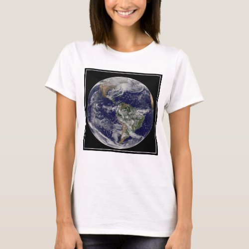 Full Earth Showing A Powerful Winter Storm T_Shirt