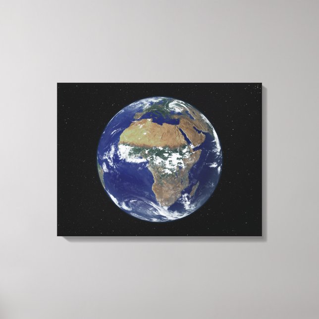 Full Earth Showing Africa and Europe Canvas Print (Front)