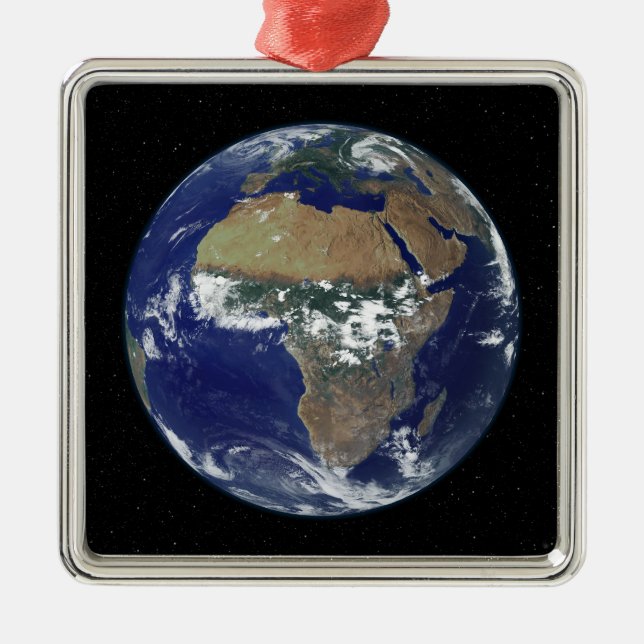 Full Earth Showing Africa and Europe Metal Ornament (Front)