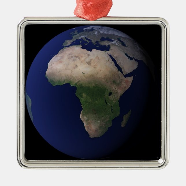 Full Earth showing Africa, Europe, &  Middle Ea Metal Ornament (Front)